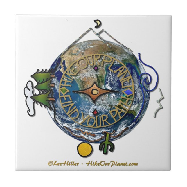 Hike Our Planet Hiker's Soul Compass Earth Tile (Front)