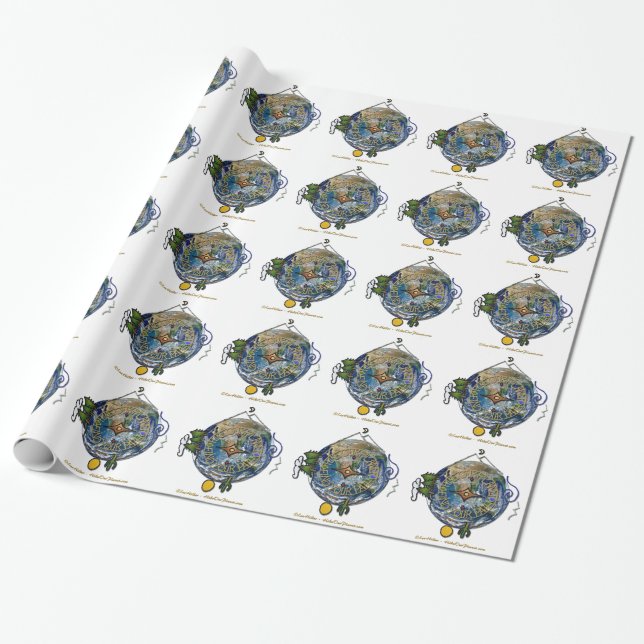 Hike Our Planet Hiker's Soul Compass Earth Wrapping Paper (Unrolled)