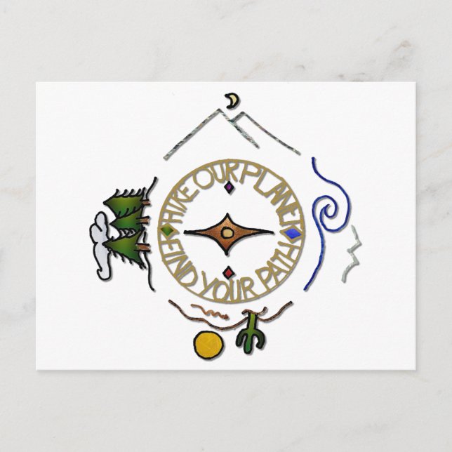 Hike Our Planet Hiker's Soul Compass Postcard (Front)