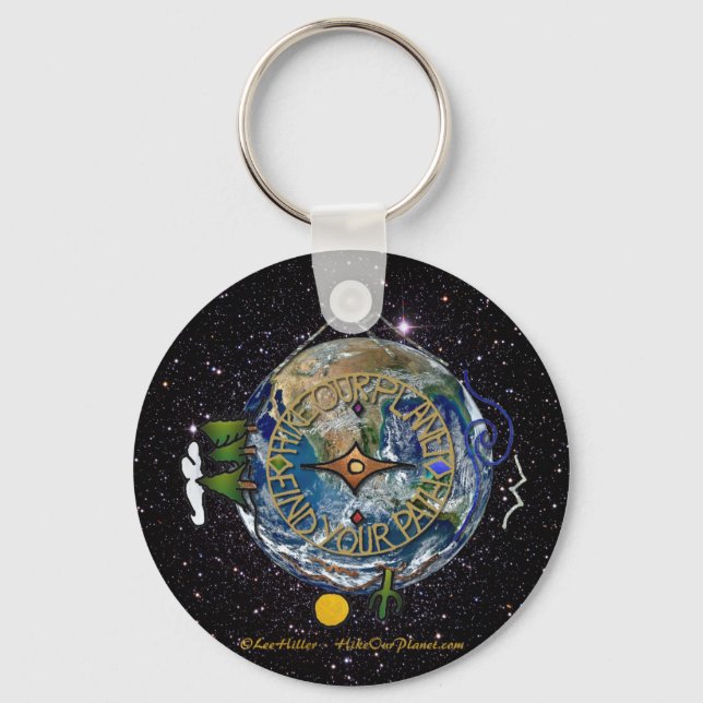 Hike Our Planet Hiker's Soul Compass Space Key Ring (Front)