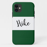 HIKE Text Bold Wide Camp Green White Stripes