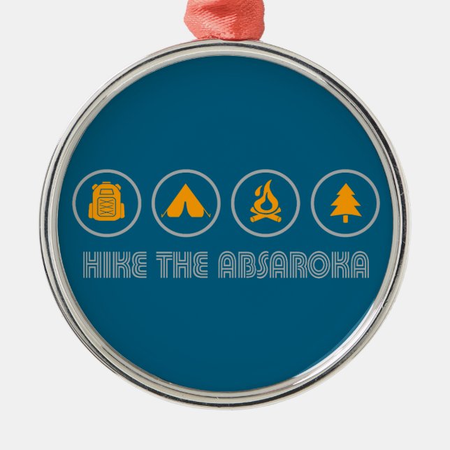 Hike The Absaroka Mountains Metal Tree Decoration (Front)