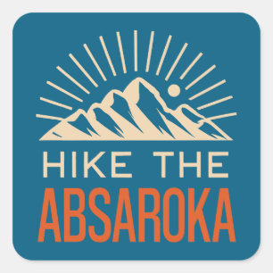 Hike The Absaroka Mountains Sunburst Square Sticker