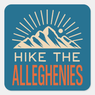 Hike The Allegheny Mountains Sunburst Square Sticker