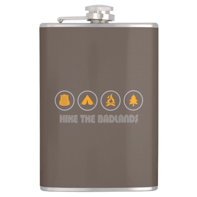 Hike The Badlands Hip Flask (Front)
