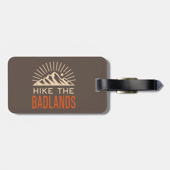 Hike The Badlands Sunburst Luggage Tag (Back Horizontal)
