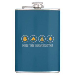 Hike The Beartooths Mountains Montana Wyoming Hip Flask