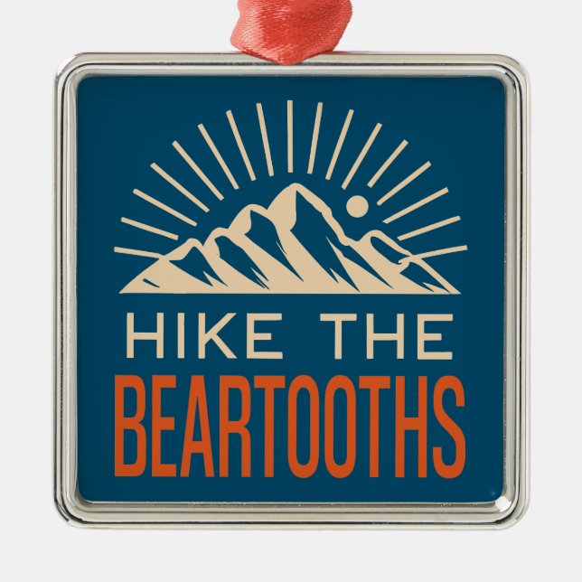 Hike The Beartooths Sunburst Metal Tree Decoration (Front)