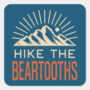 Hike The Beartooths Sunburst Square Sticker