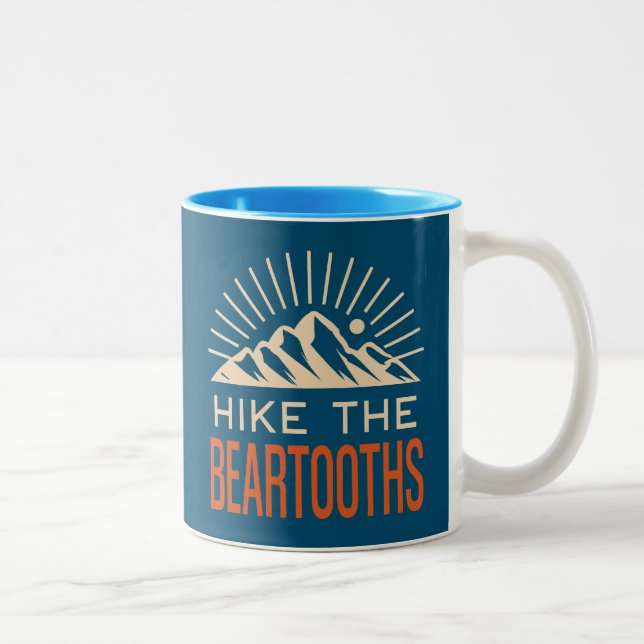 Hike The Beartooths Sunburst Two-Tone Coffee Mug (Right)