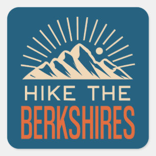 Hike The Berkshires Massachusetts Sunburst Square Sticker