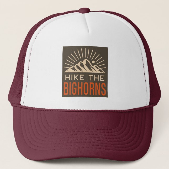 Hike The Bighorns Wyoming Sunburst Trucker Hat (Front)