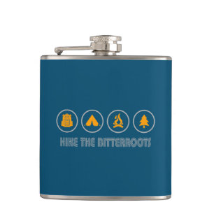 Hike The Bitterroots Idaho Montana Hip Flask