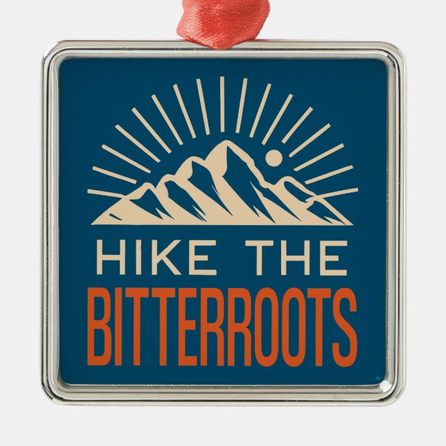 Hike The Bitterroots Idaho Montana Sunburst Metal Tree Decoration (Front)