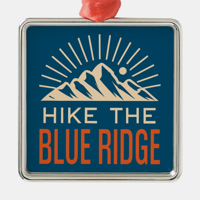 Hike The Blue Ridge Mountains Sunburst Metal Tree Decoration (Front)