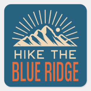 Hike The Blue Ridge Mountains Sunburst Square Sticker
