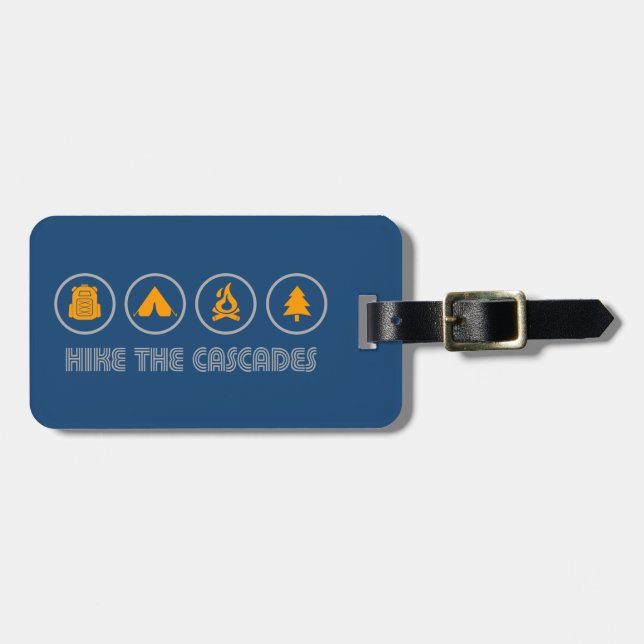 Hike The Cascades Luggage Tag (Front Horizontal)