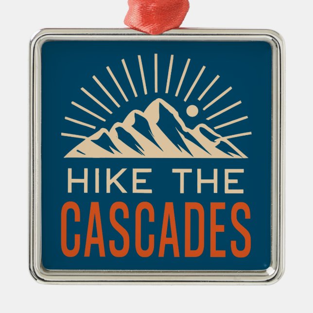 Hike The Cascades Sunburst Metal Tree Decoration (Front)