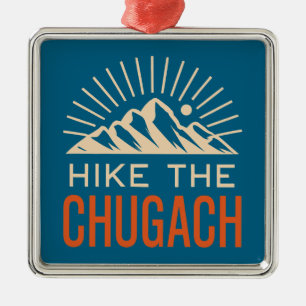 Hike The Chugach Mountains Sunburst Metal Tree Decoration