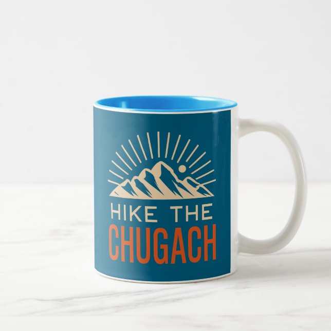 Hike The Chugach Mountains Sunburst Two-Tone Coffee Mug (Right)