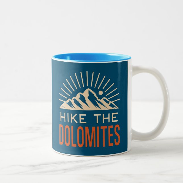 Hike The Dolomites Italy Sunburst Two-Tone Coffee Mug (Right)
