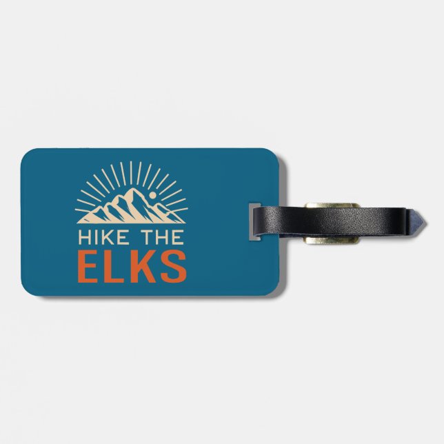 Hike The Elk Mountains Sunburst Luggage Tag (Back Horizontal)