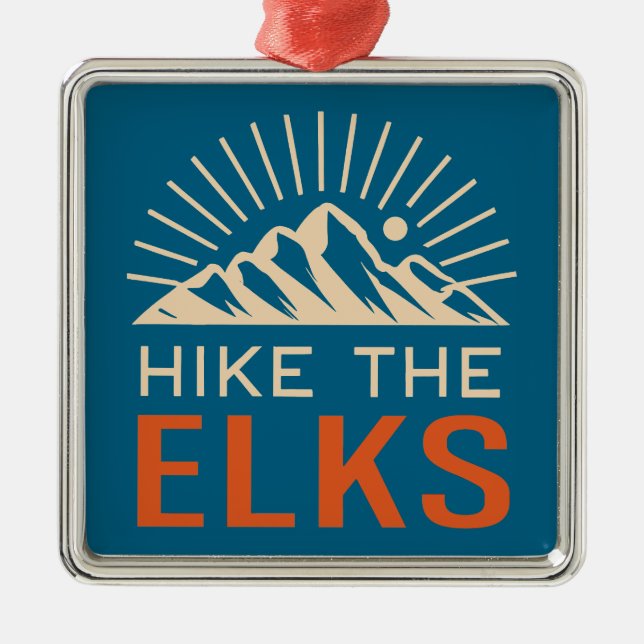 Hike The Elk Mountains Sunburst Metal Tree Decoration (Front)