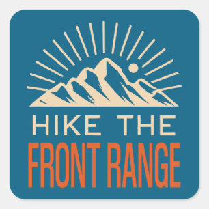 Hike The Front Range Sunburst Square Sticker