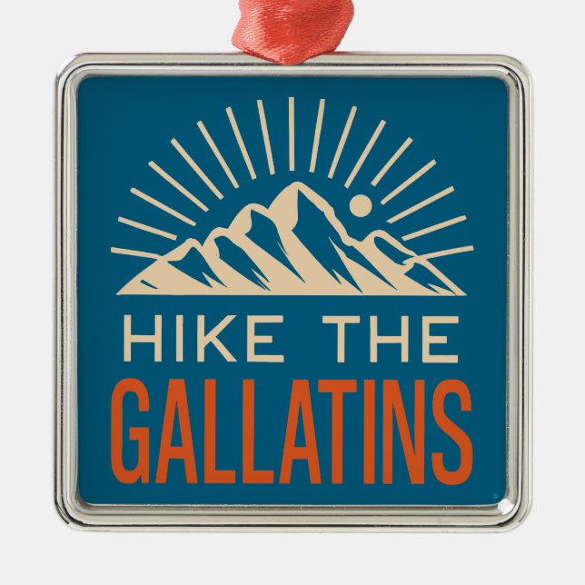 Hike The Gallatin Mountains Sunburst Metal Tree Decoration (Front)