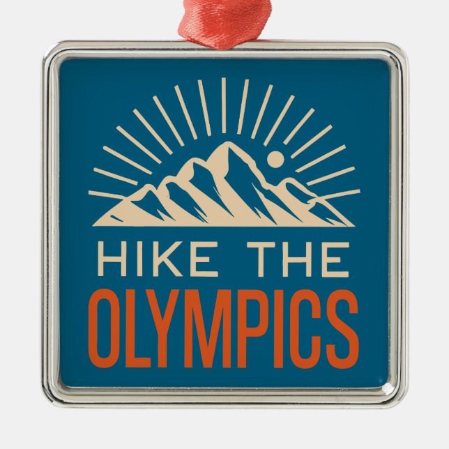 Hike The Olympic Mountains Washington Sunburst Metal Tree Decoration (Front)
