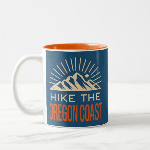 Hike The Oregon Coast Trail Sunburst Two-Tone Coffee Mug