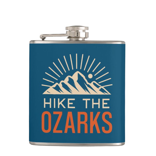 Hike The Ozarks Sunburst Hip Flask (Front)