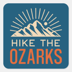 Hike The Ozarks Sunburst Square Sticker