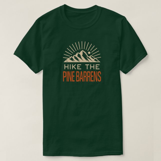 Hike The Pine Barrens New Jersey Sunburst T-Shirt (Design Front)