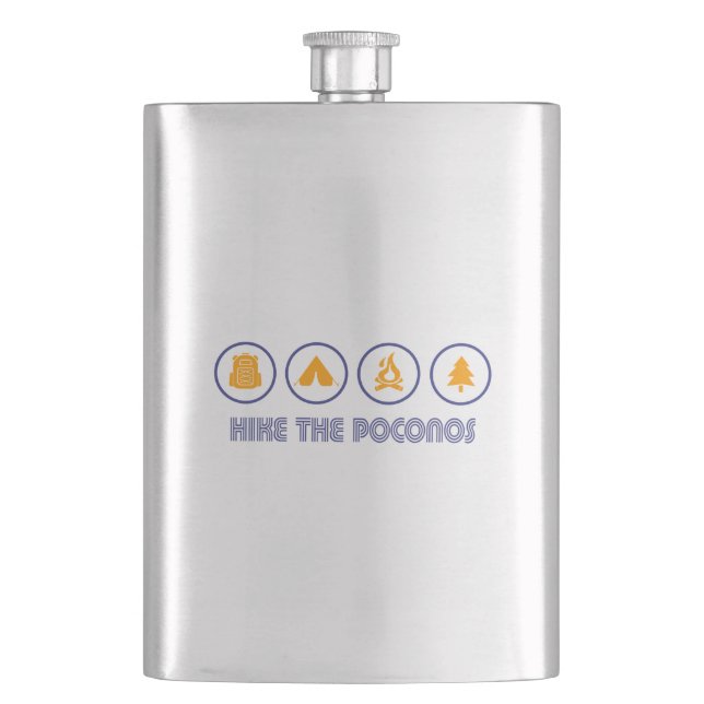 Hike The Poconos Hip Flask (Front)
