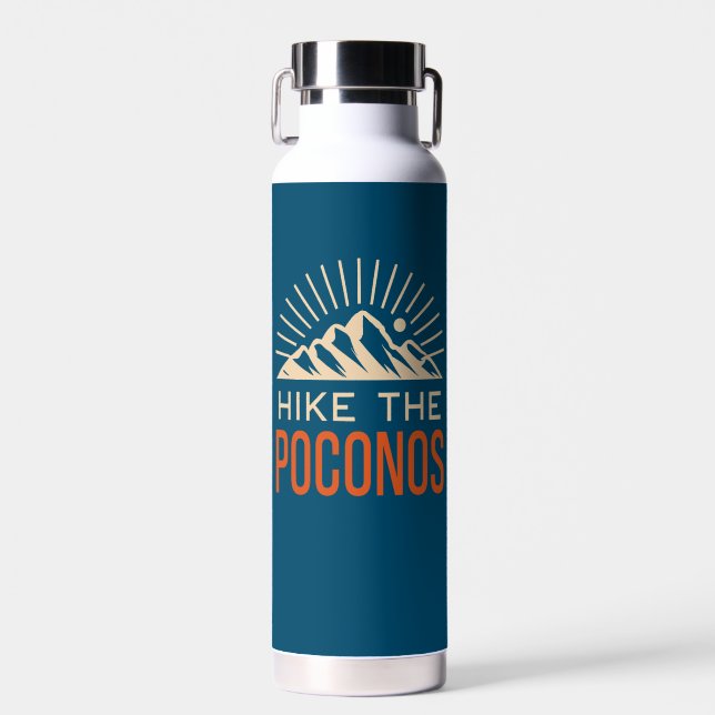 Hike The Poconos Sunburst Water Bottle (Front)