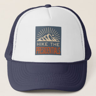 Hike The Presidential Range New Hampshire Sunburst Trucker Hat