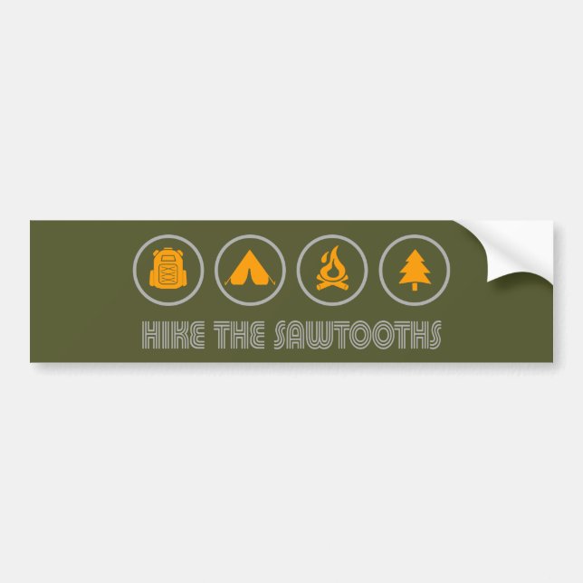 Hike The Sawtooths Idaho Bumper Sticker (Front)