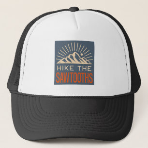 Hike The Sawtooths Idaho Sunburst Trucker Hat
