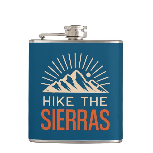 Hike The Sierras California Sunburst Hip Flask (Front)