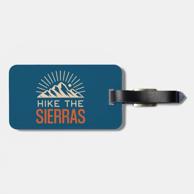 Hike The Sierras California Sunburst Luggage Tag (Back Horizontal)
