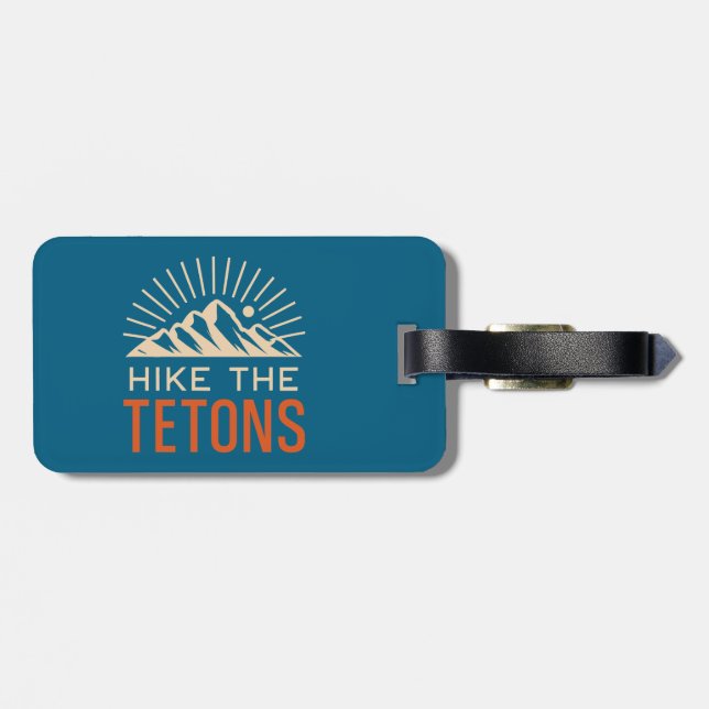 Hike The Tetons Sunburst Luggage Tag (Back Horizontal)
