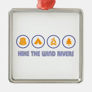 Hike The Wind River Mountain Range Metal Tree Decoration