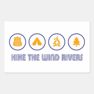 Hike The Wind River Mountain Range Rectangular Sticker
