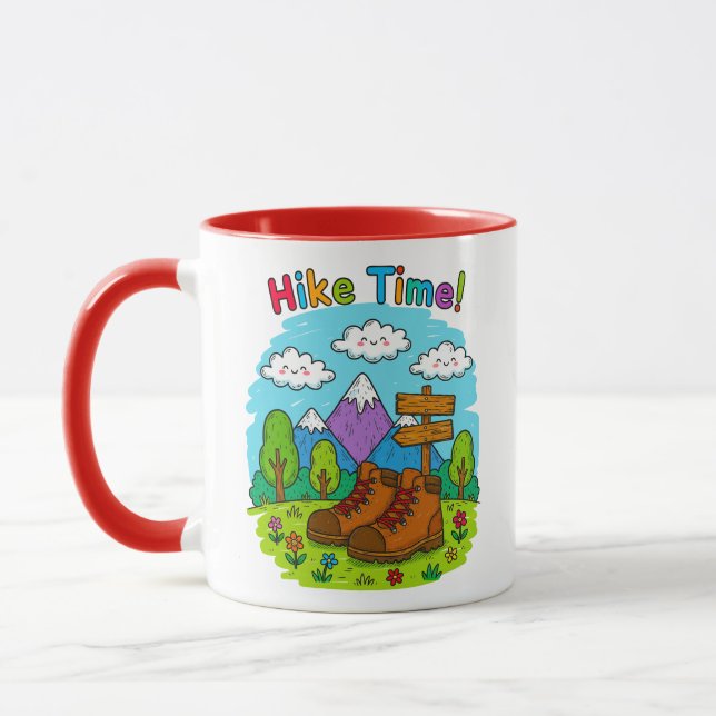 Hike Time Kids Crayon Adventure Art Mug (Left)