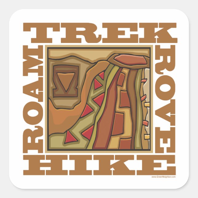 Hike, Trek Square Sticker (Front)
