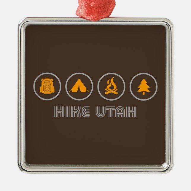 Hike Utah Metal Tree Decoration (Front)