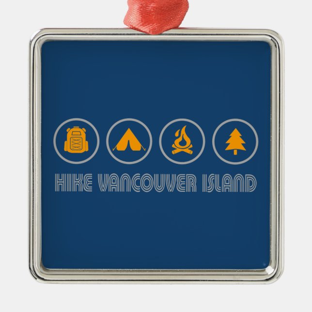 Hike Vancouver Island British Columbia Metal Tree Decoration (Front)