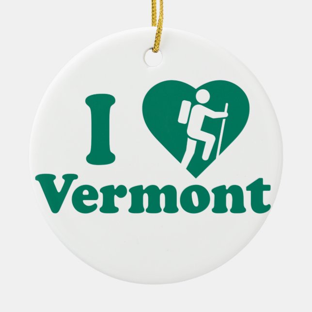 Hike Vermont Ceramic Tree Decoration (Front)