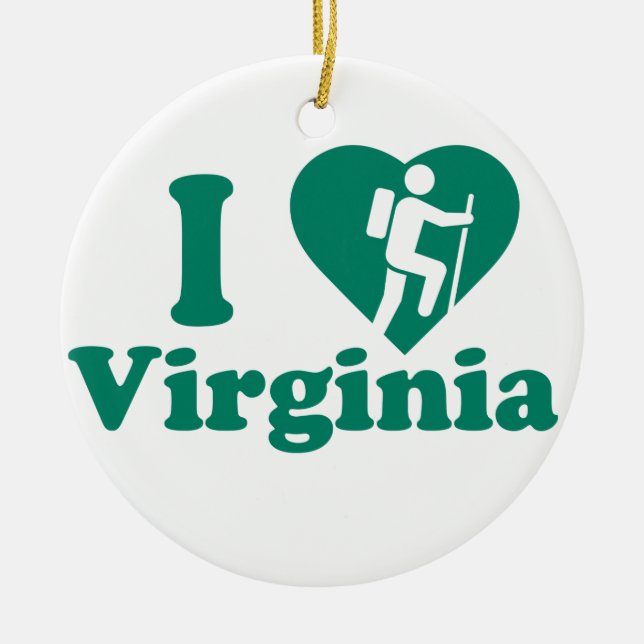 Hike Virginia Ceramic Tree Decoration (Front)